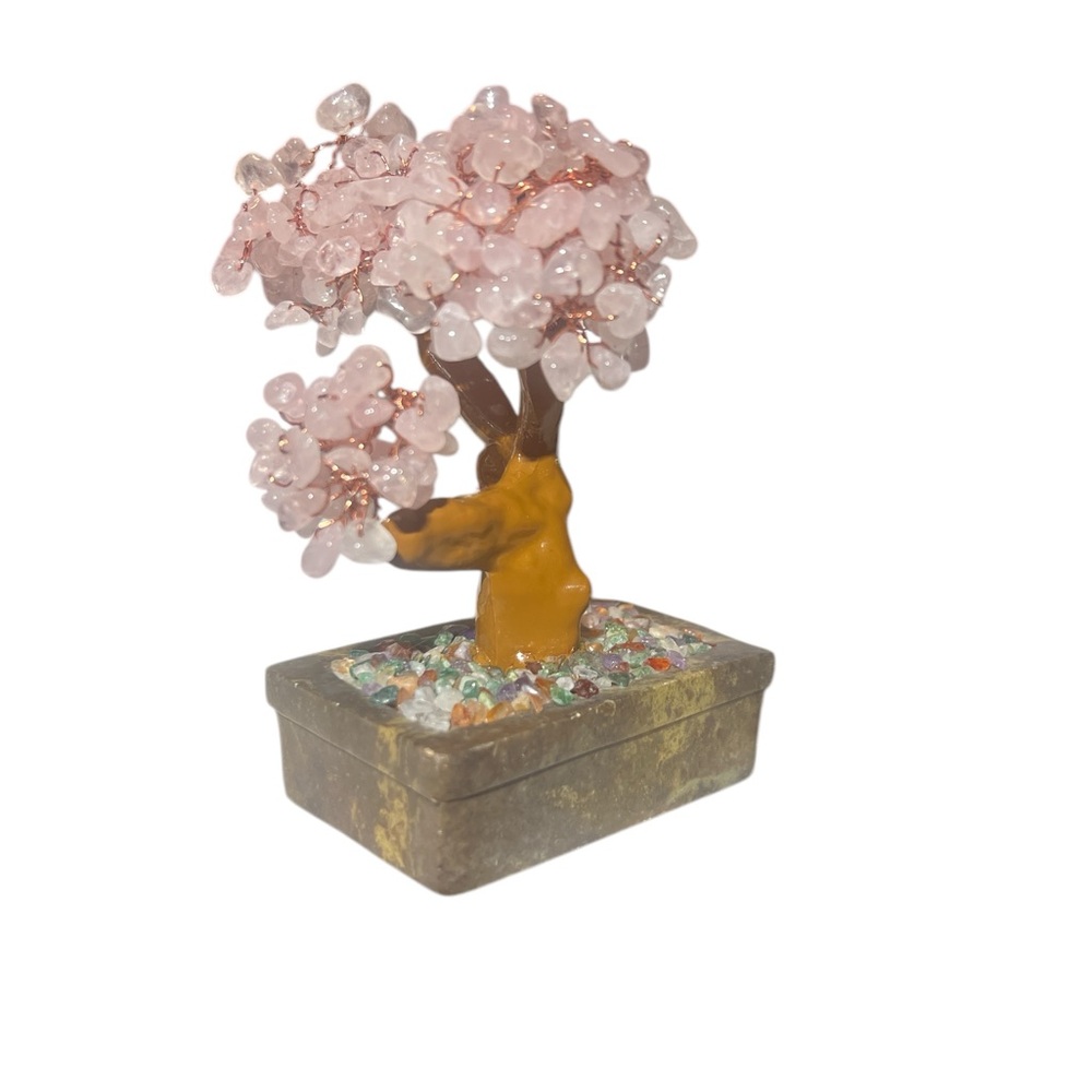 SMITHSONIAN | TREE OF LIFE PINK QUARTZ BONZI TREE FIGURINE